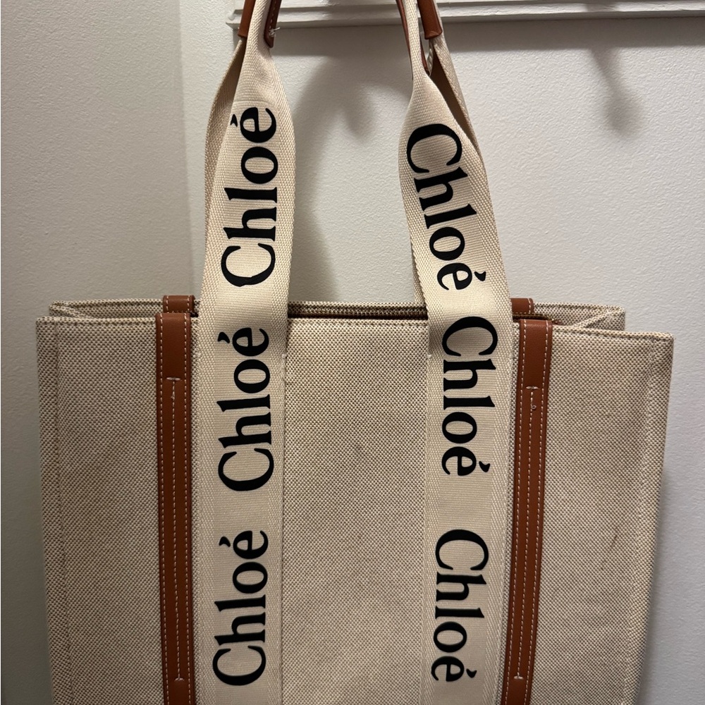 Beige Canvas Tote Bag
